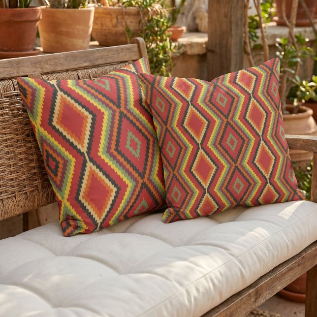 Coussin Motif d'art tribal natif moderne rustique pour cab (Créateur téléchargé)