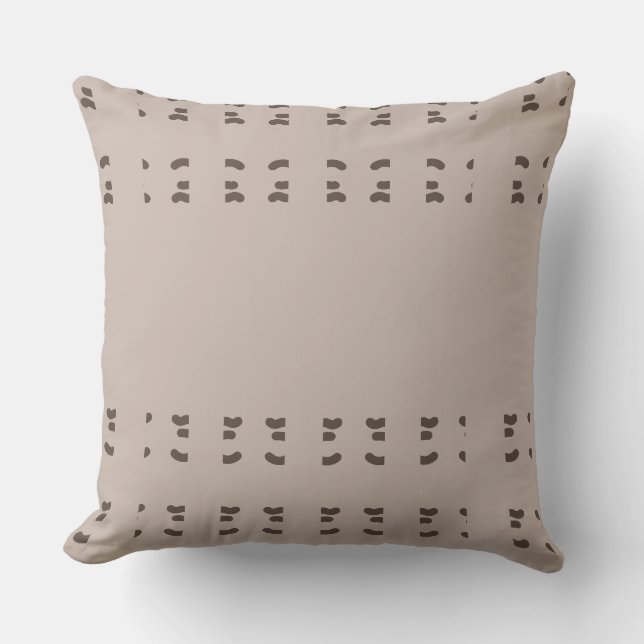 Coussin Motif d'aspect méditerranéen beige et marron (Recto)