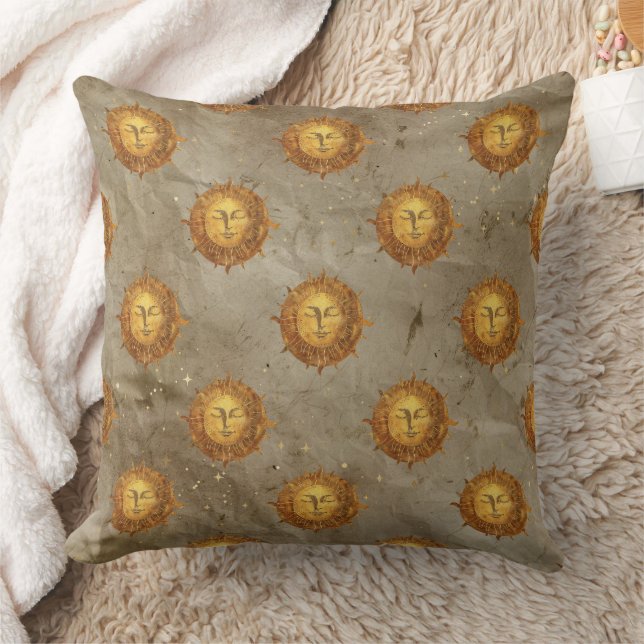 Coussin Motif d'astrologie du soleil céleste vintage (Couverture)