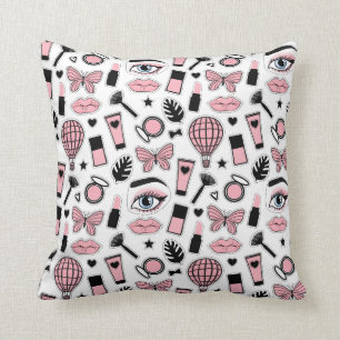 Coussin Motif d'autocollant de maquillage