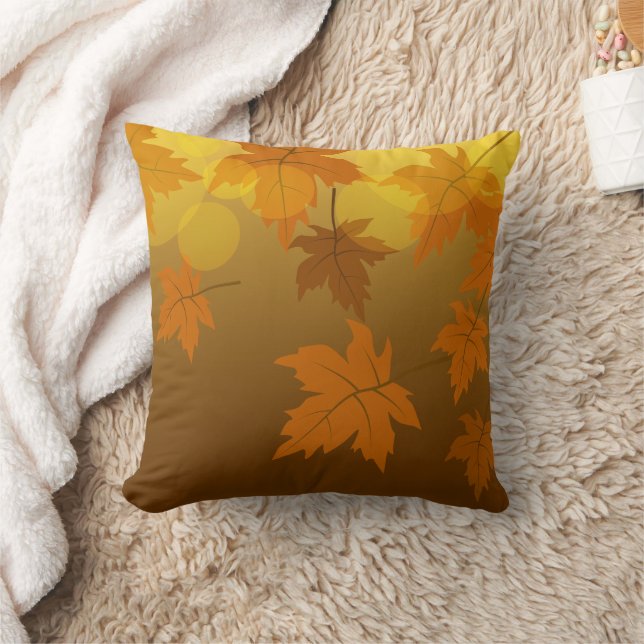 Coussin Motif d'automne avec feuilles d'érable en chute et (Couverture)