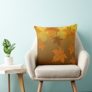 Coussin Motif d'automne avec feuilles d'érable en chute et