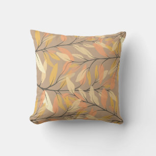 Coussin Motif d'automne de la feuille et de la branche mod