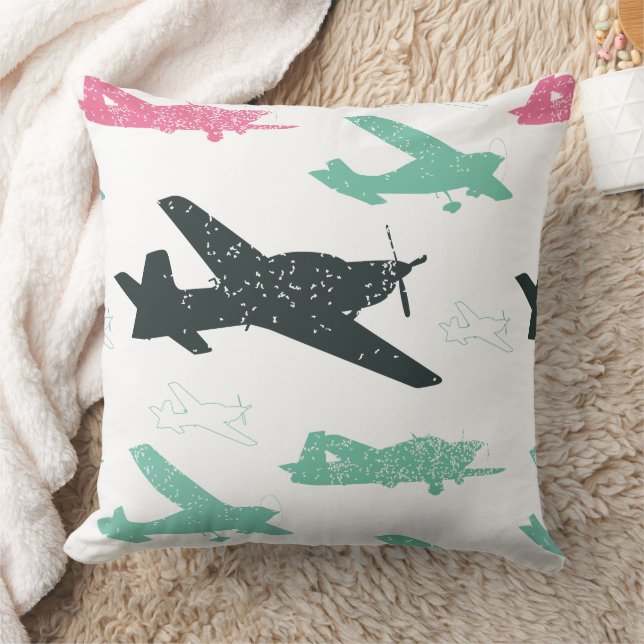 Coussin Motif d'avion vintage (Couverture)