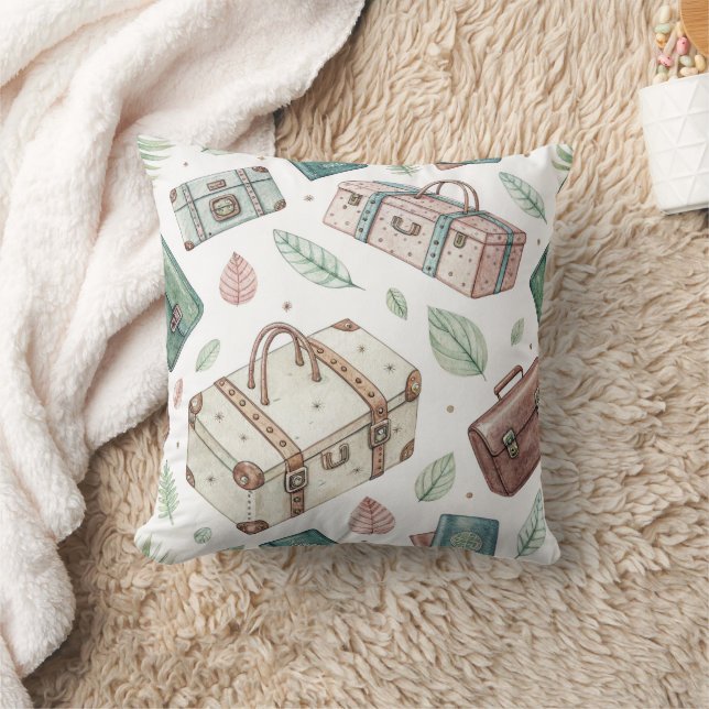 Coussin Motif de bagages de voyage vintage (1) (Couverture)