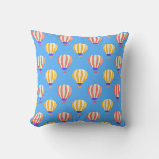 Coussin Motif de ballons à air chaud rouge et jaune