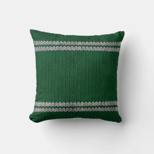 Coussin Motif de bande à l'air de noeud vert