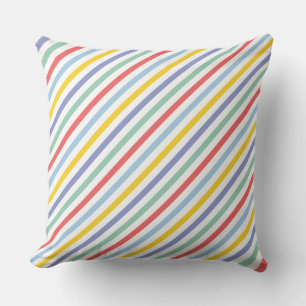 Coussin Motif de bande arc-en-ciel de printemps