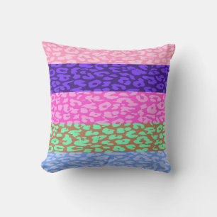 Coussin Motif de bande de peau Empreinte de léopard multic