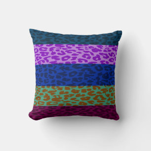 Coussin Motif de bande de peau Empreinte de léopard multic