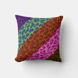 Coussin Motif de bande de peau Empreinte de léopard rétro
