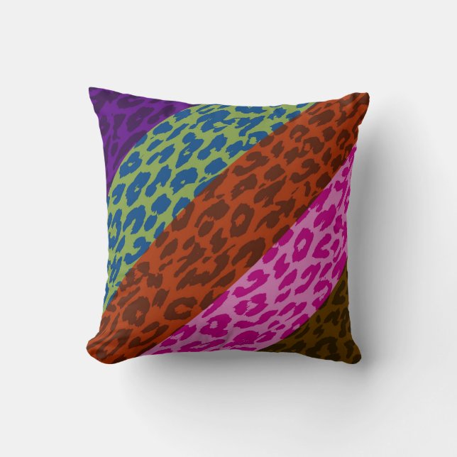 Coussin Motif de bande de peau Empreinte de léopard rétro  (Recto)