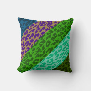 Coussin Motif de bande de peau Empreinte de léopard rétro