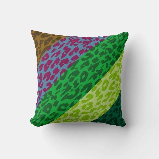 Coussin Motif de bande de peau Empreinte de léopard rétro  (Recto)
