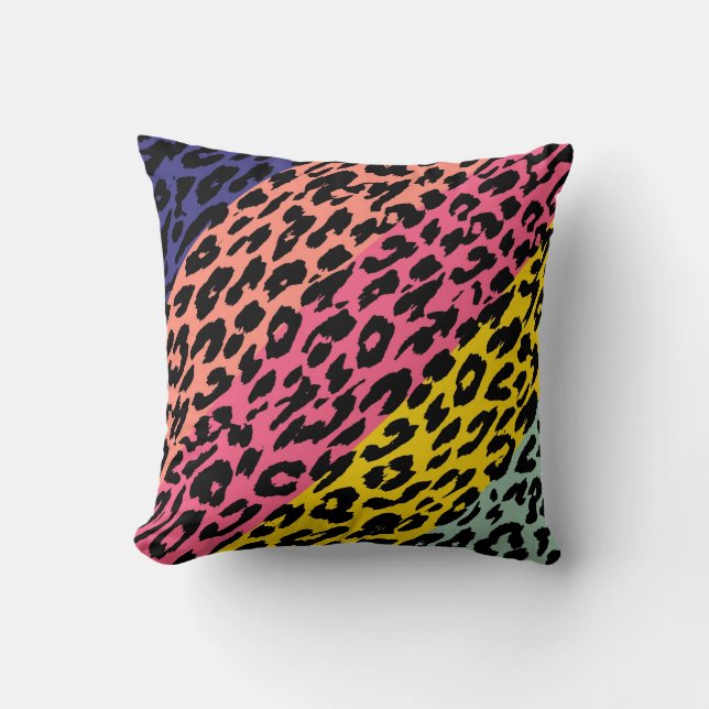 Coussin Motif de bande de peau Empreinte de léopard rétro  (Recto)