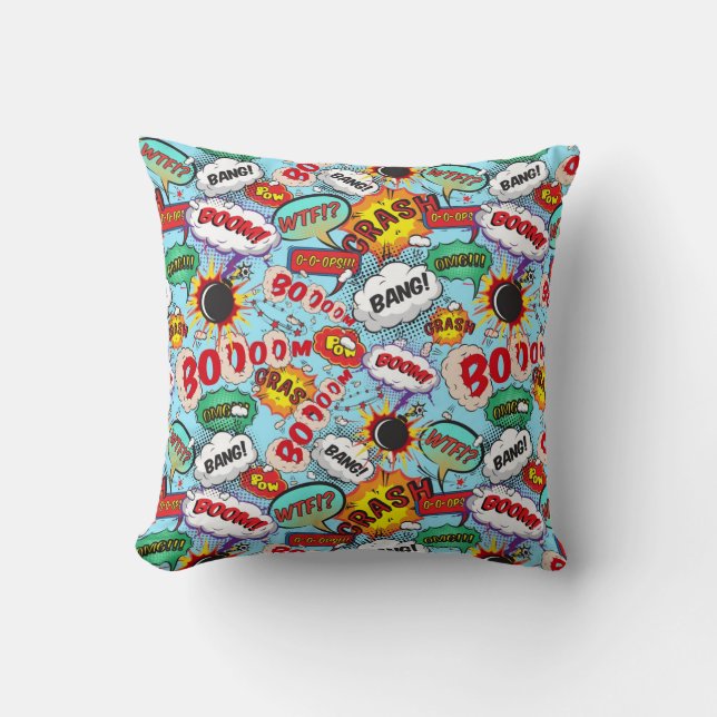 Coussin Motif de bande dessinée drôle (Recto)