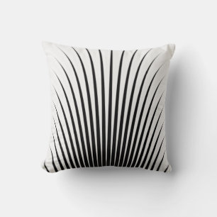 Coussin Motif de bande gris argenté noir blanc très unique