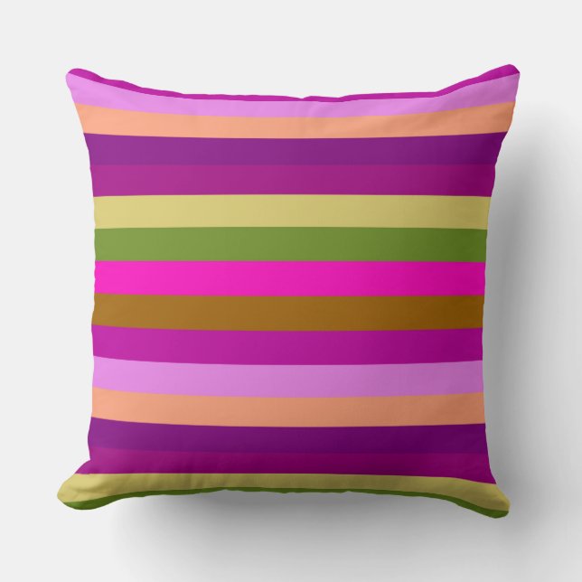 Coussin Motif de bandes colorées rétro #30 (Recto)