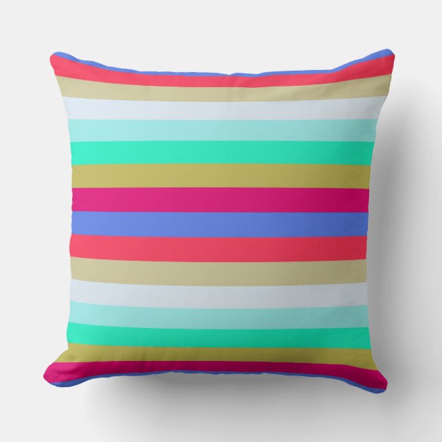 Coussin Motif de bandes colorées rétro #32 (Recto)