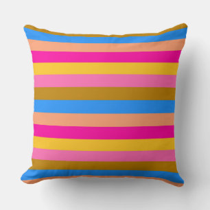 Coussin Motif de bandes colorées rétro #8