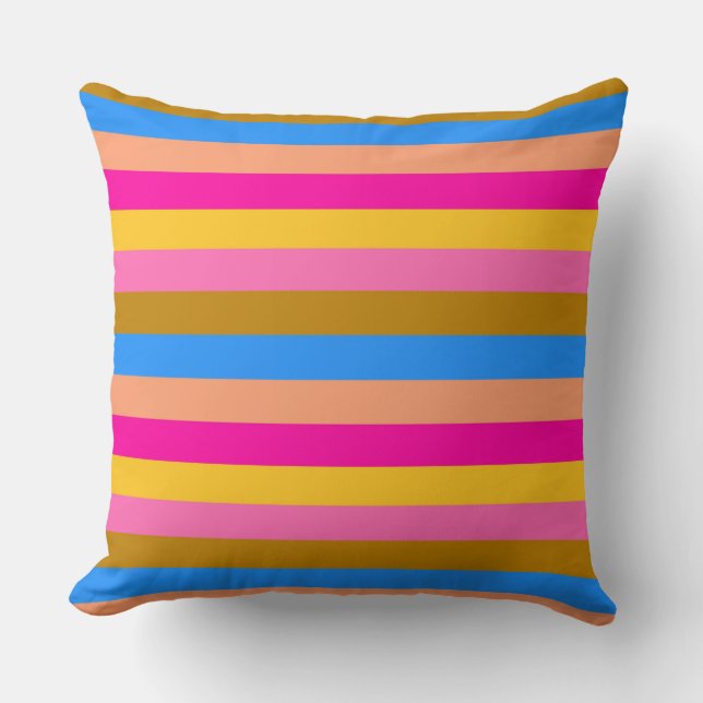 Coussin Motif de bandes colorées rétro #8 (Recto)
