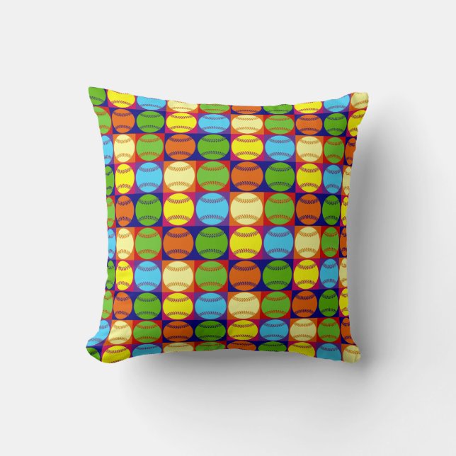 Coussin Motif de base-ball d'art de bruit (Recto)