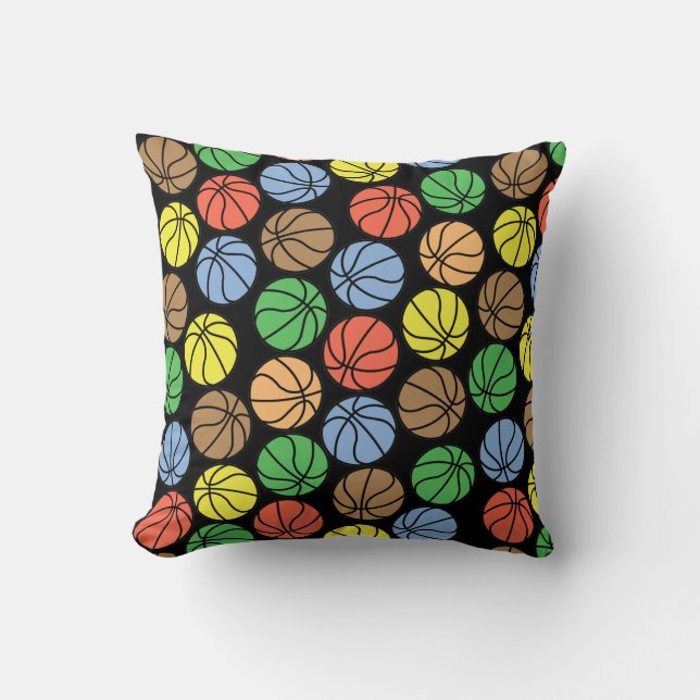 Coussin Motif de basket-ball coloré (Recto)
