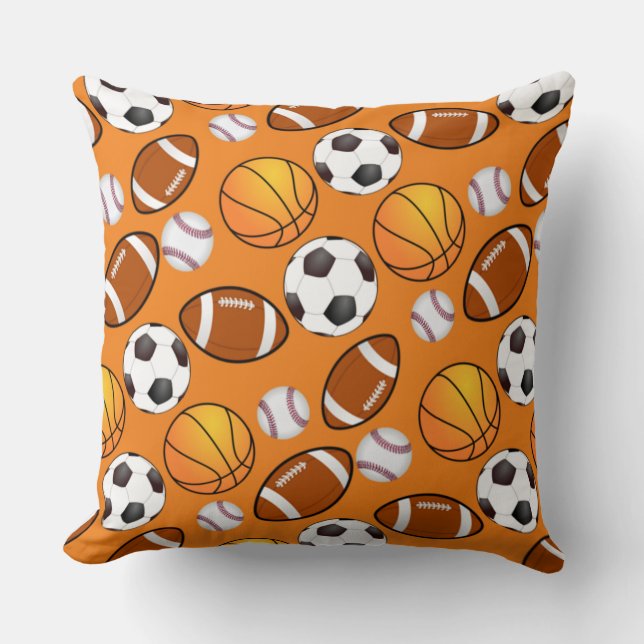 Coussin Motif de basketball de football sportif (Recto)