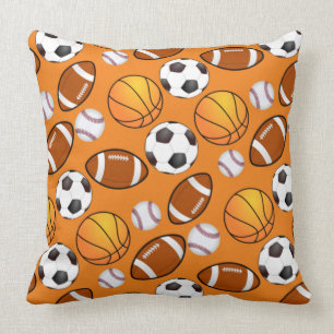 Coussin Motif de basketball de football sportif