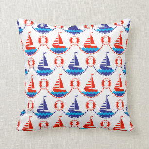 Coussin Motif de bateau à voile