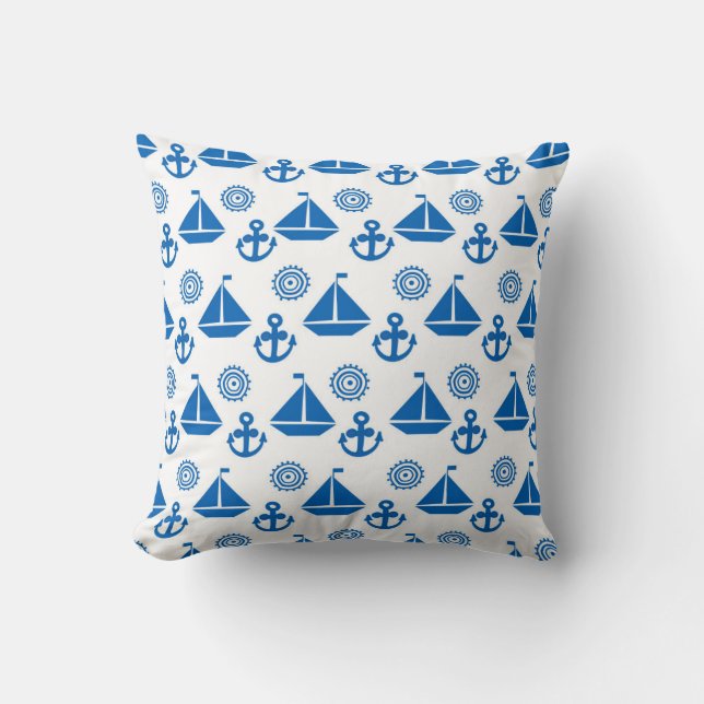 Coussin Motif de bateau à voile de bande dessinée (Recto)