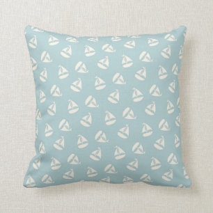 Coussin Motif de bateau à voile en mousse et crème de me