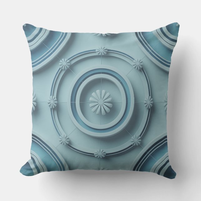 Coussin Motif de batik 3D en grille spirale Tirta (Recto)