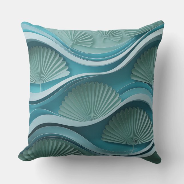 Coussin Motif de batik 3D éventail d'eau de Klungkung (Recto)
