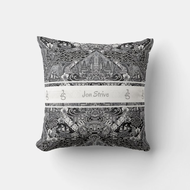 Coussin Motif de BATIK moderne (Recto)