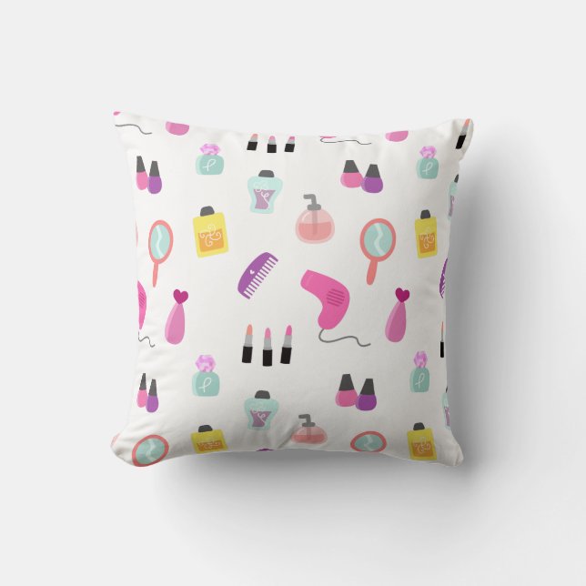 Coussin Motif de beauté et de soins pour filles pour chamb (Recto)