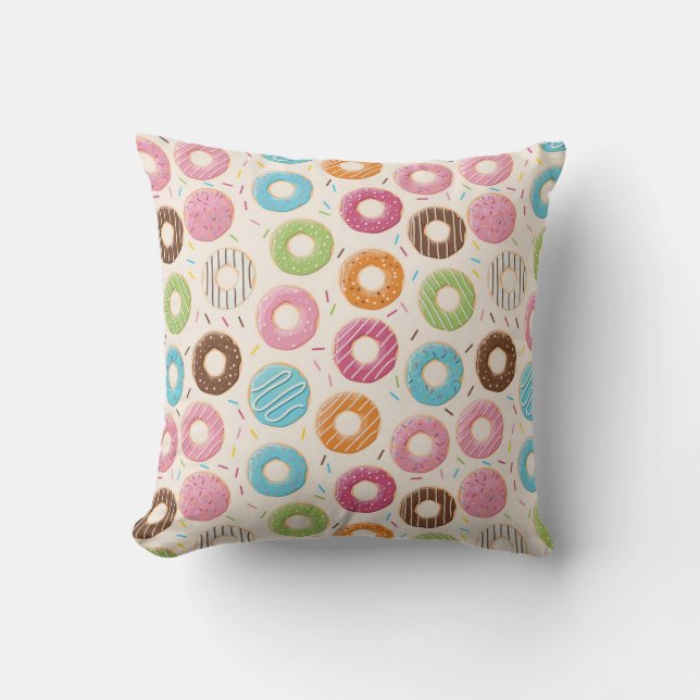 Coussin Motif de beignets colorés (Recto)
