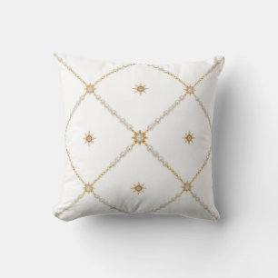 Coussin Motif de bijoux en treillis de perle Sunburst