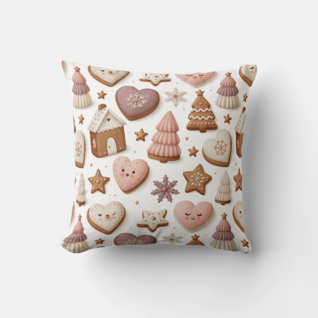 Coussin Motif de biscuit de Noël au gingembre (Recto)