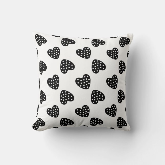 Coussin Motif de Black Hearts (Recto)