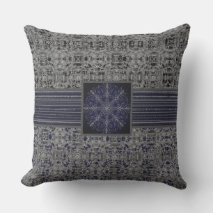 Coussin Motif de Black, Navy et Grey X et O