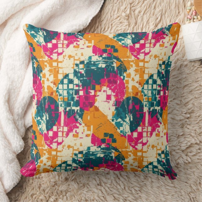 Coussin Motif de bloc de couleur abstrait d'art de rue urb (Couverture)