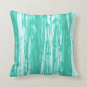 Coussin Motif de bois de flottage - turquoise et blanc