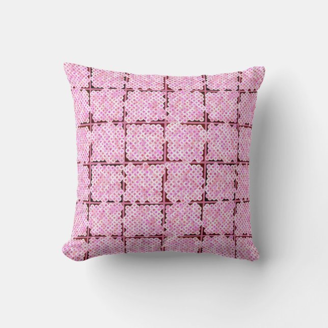 Coussin Motif de boîte à fleurs, nuances de rose (Recto)