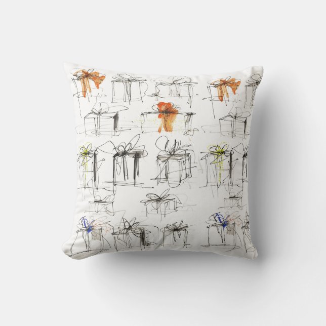 Coussin Motif de boîtes-cadeaux Abstraites (Recto)