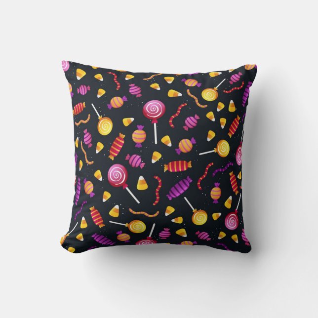 Coussin Motif de bonbons d'Halloween (Recto)