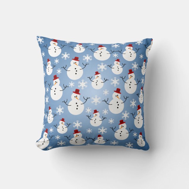 Coussin Motif de bonhomme de neige de Noël (Recto)
