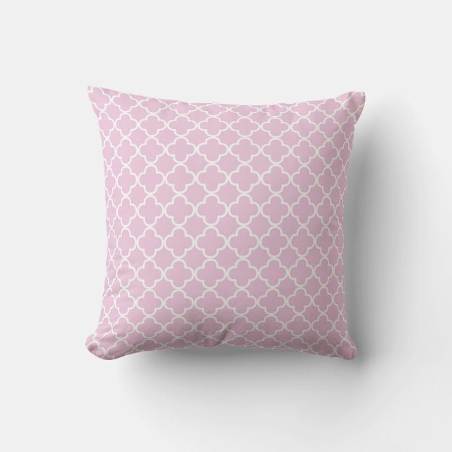 Coussin Motif de boucherie du Quatrefoil Lilac (Recto)