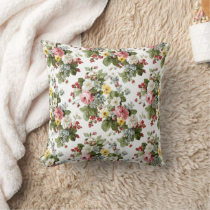 Coussin Motif de bouquet floral de cottage vintage