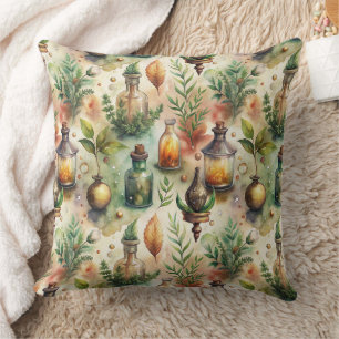 Coussin Motif de bouteilles d'apothicaire vintage